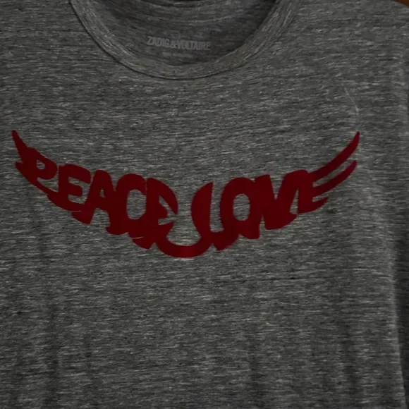 Zadig & Voltaire Walk Peace & Love T-Shirt - Gray - Size S